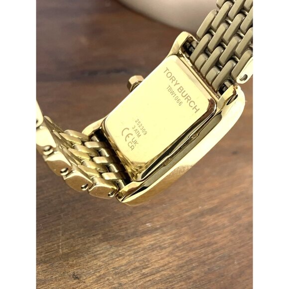 Tory Burch Women's Watch TBW1066 Quartz Two Tone Stainless Steel Tank 19mm - Picture 7 of 14